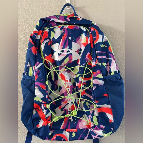 Under Armour Hustle Sport Backpack in Tech Blue Multicolor NWT - Picture 1 of 13